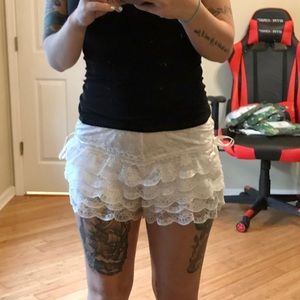 Frilly White Shorts